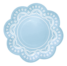 pale blue paper plates