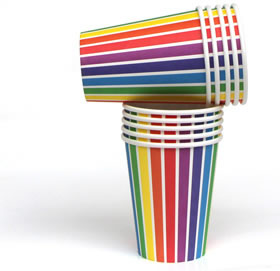 Rainbow Stripe  - paper cups
