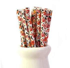 Paper Straws - Pretty floral
