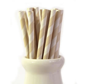 Paper Straws - Ivory stripe