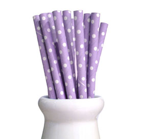Paper Straws - Swiss dot lilac