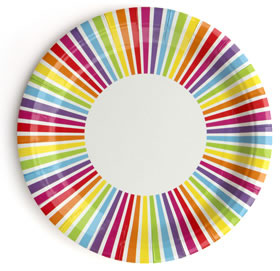 Rainbow Stripe  - paper plates